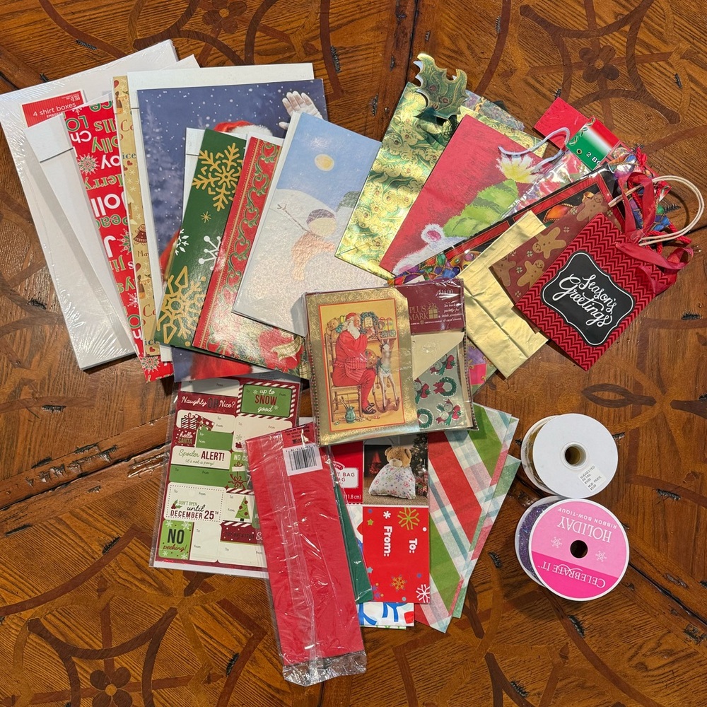 Box of Assorted Christmas Supplies